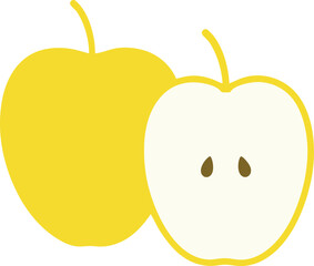 Red apple vector. Apple slices vector icon illustration. apple logo white background