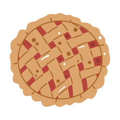 Classic apple pie with lattice crust. Perfect for dessert, baking, autumn, and comfort food concepts.