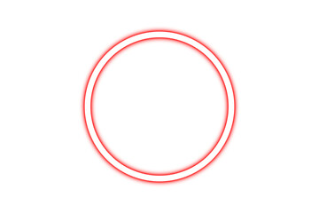 Red and white glowing concentric circle icon on transparent background for UI and tech overlays