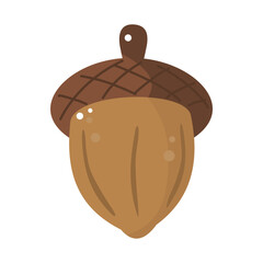 Single acorn with cap illustration. Perfect for autumn, forest, nature, and rustic designs.
