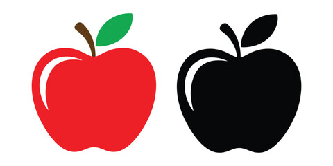 apple icon set vector on white background.