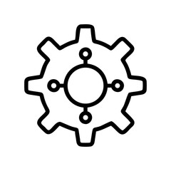 A technology gear icon bold outline vector illustration design