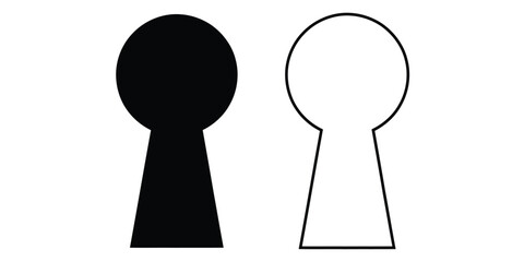 keyhole icon set vector on white background.