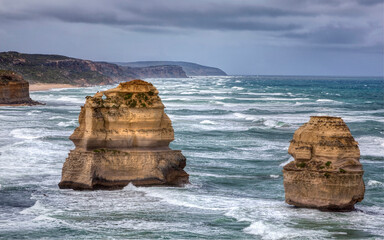 Two Apostles, Limestone Stacks along the Great Ocean Road, Victoria, Australia
