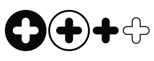 Fototapeta premium plus sign icon set vector on white backgorund.