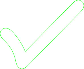 green check mark icon line art