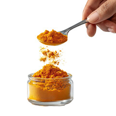 Turmeric Powder on Transparent Background


