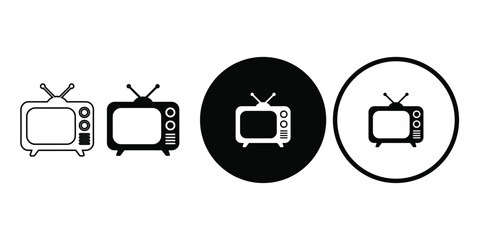 television icon set vector on white background.