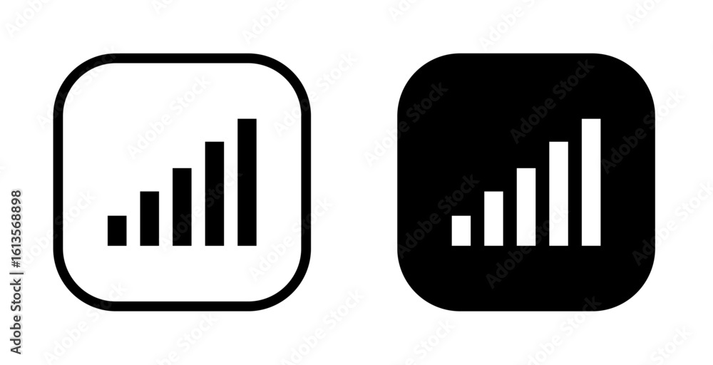 Aufkleber connection icon. phone signal bar. signal strength indicator level. wireless connection strength