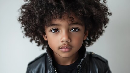 Child portrait curly hair studio shot