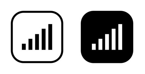 Connection icon. Phone signal bar. Signal strength indicator level. Wireless Connection strength