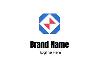 Abstract Geometric Octagon Dynamic Arrow Logo