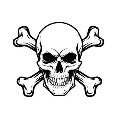 Obraz premium skull and crossbones symbol of danger and death, isolated on transparent background