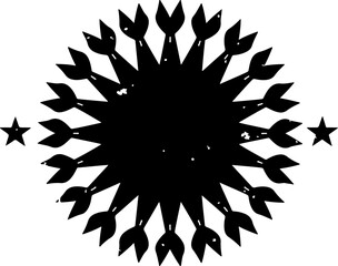 Obraz premium Grunge Sunburst Emblem with Stars