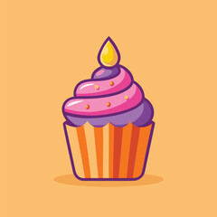 Coloring and editable cupcake vector illustration, Classic cupcake vector icon use of graphics design, vector elements, logo, shirt, children book and more, Modern cupcake vector art