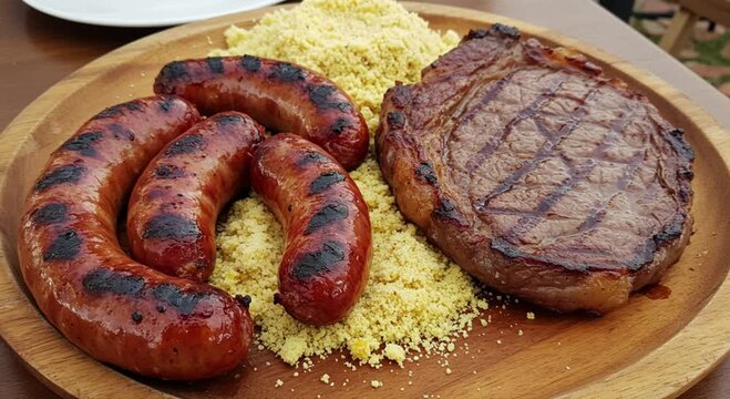 sausages on the barbecue farofa 
