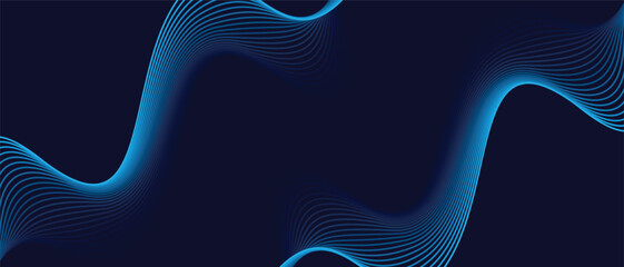 Blue Wave Line Flow Background Abstract Futuristic Digital Design