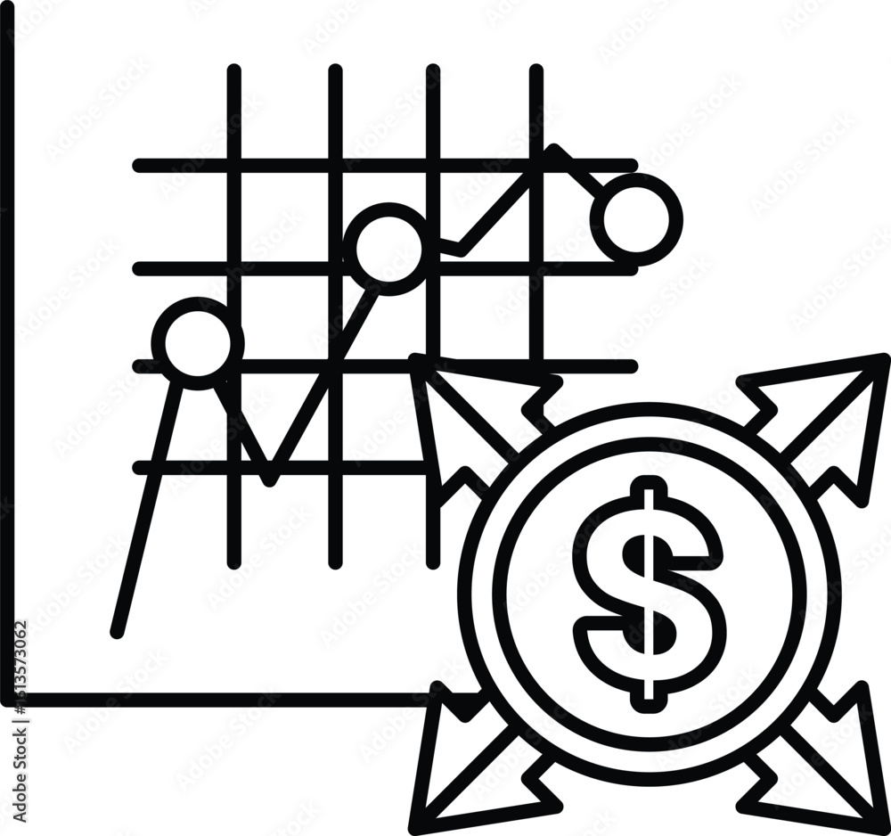 Poster a graph with three lines and a dollar sign