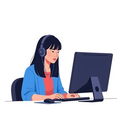asian business woman with laptop