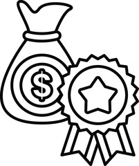 Fototapeta premium A bag of money and a star are shown next to each other