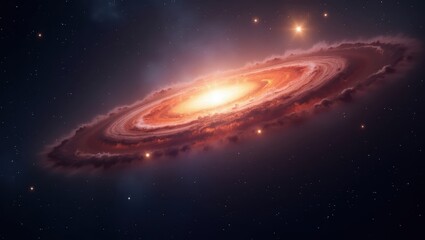 A spiral galaxy in deep space.