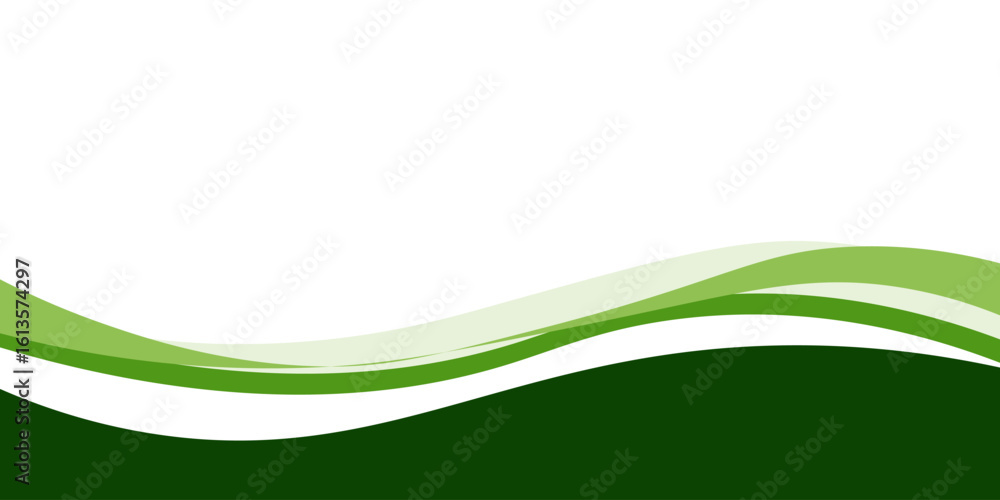 Poster abstract green wave background, vector green line background curve element with white space for text