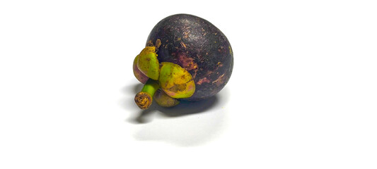 Purple Mangosteens isolated on white background. Mangosteens on White Background