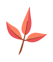 Red tree leaves stem design