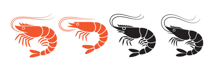 Shrimp seafood icon for restaurant menu. Shrimp icon vector. Illustration eps 10