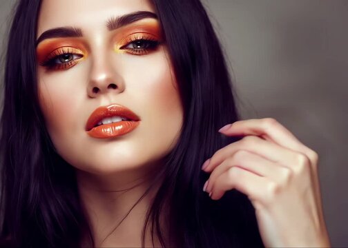 Harmonie parfaite : Cheveux sombres et teintes chaudes
