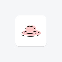 Boater Hat, vector, pixel perfect, illustrator file