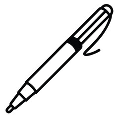 Pen signature flat icon on white background