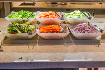 vegetable buffet stand presentation on a cruise ship