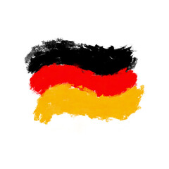 Grunge Germany flag on transparent background. 
