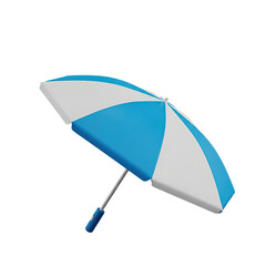 A 3d matte beach umbrella icon for summer and vacation concepts