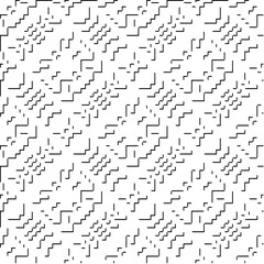  3d relief tiles.Vector pattern with symmetrical elements. Modern stylish abstract texture. Repeating tiles from striped elements. Black and white pattern.