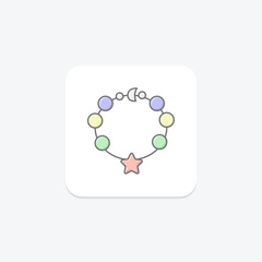 Charm Bracelet, vector, pixel perfect, illustrator file