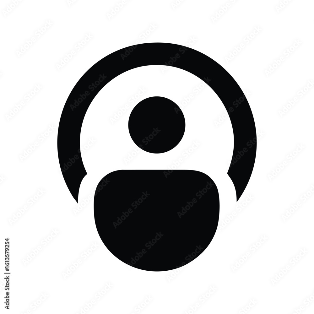 Poster minimalist user icon with circular accent