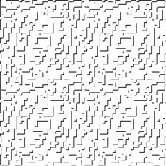  3d relief tiles.Vector pattern with symmetrical elements. Modern stylish abstract texture. Repeating tiles from striped elements. Black and white pattern.