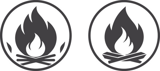 Set of Fire Flames Icons vector illustration 