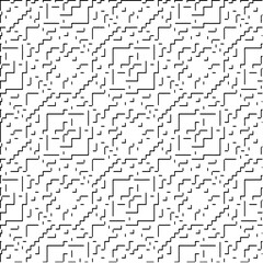  3d relief tiles.Vector pattern with symmetrical elements. Modern stylish abstract texture. Repeating tiles from striped elements. Black and white pattern.