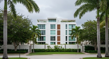 Elegant modern single family house with neat lawn and no fence. Real estate concept, European style, located in Poland.