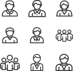 business people icons set
