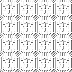 3d relief tiles.Vector pattern with symmetrical elements. Modern stylish abstract texture. Repeating tiles from striped elements. Black and white pattern.