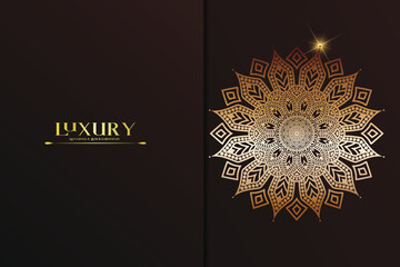 Luxury ornamental mandala background with golden arabesque patterns, element for invitation, meditation poster, yoga, wedding, book cover, cover page, luxury mandala art illustration vector art
