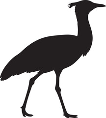 Kori Bustard Solid Vector Silhouette