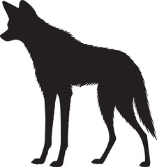 Maned Wolf Solid Vector Silhouette
