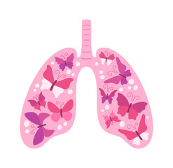 Lungs with butterfly inside design