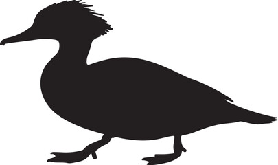 Merganser Solid Vector Silhouette