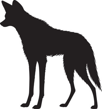 Maned Wolf Solid Vector Silhouette
